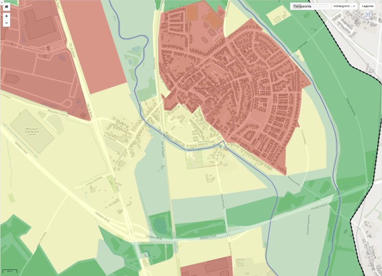 In Nieuwstadt langs de Geleenbeek heeft een deel van het dorp, ook binnen de oude stadswal, een norm van 1:25 (de norm voor akkerland). Citaat van een dorpsbewoner: â€œHet lijkt als of ze de normen hebben gebaseerd op een kaart van 120 jaar geledenâ€ De nieuwbouwplannen van Nedcar zijn nog niet gerealiseerd, de locatie heeft op de kaart wel een norm van 1:100. We zullen hierover opheldering vragen bij provincie en waterschap.