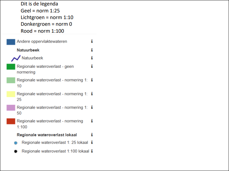 Kaarten provincie over tekortschietende regionale normen wateroverlast.