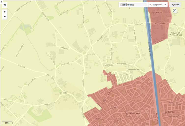 (Nederweert) Wederom een nieuwe wijk en veel kleine dorpjes met een norm van 1:25 (akkerland)